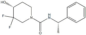 (4R)-3,3-difluoro-4-hydroxy-N-((S)-1-phenylethyl)piperidine-1-carboxamide 구조식 이미지