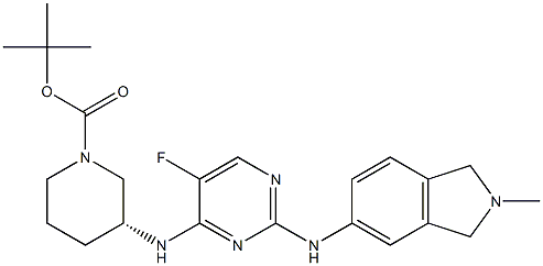 (R)-tert-butyl 3-((5-fluoro-2-((2-methylisoindolin-5-yl)amino)pyrimidin-4-yl)amino)piperidine-1-carboxylate Structure