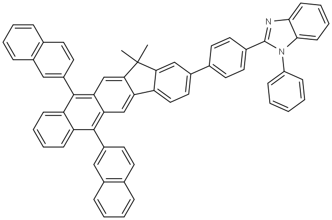 2-(4-(13,13-dimethyl-6,11-di(naphthalen-2-yl)-13H-indeno[1,2-b]anthracen-2-yl)phenyl)-1-phenyl-1H-benzo[d]imidazole Structure