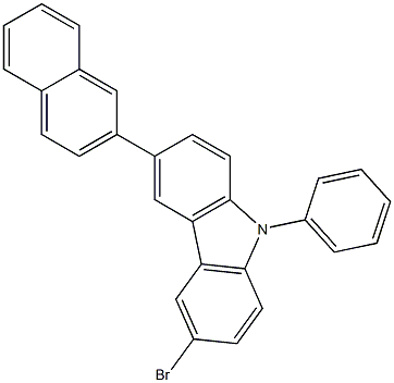 3-Bromo-6-(naphthalen-2-yl)-9-phenyl-9H-carbazole 구조식 이미지