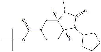 (3aR,7aS)-tert-butyl 1-cyclopentyl-3-methyl-2-oxohexahydro-1H-imidazo[4,5-c]pyridine-5(6H)-carboxylate Structure