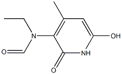 N-Ethyl-3-formylamino-4-methyl-6-hydroxy-2-pyridone 구조식 이미지