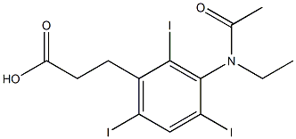 2,4,6-triiodo-3-N-ethylacetylaminophenylpropionic acid 구조식 이미지