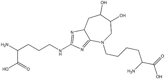 2-amino-6-(2-((4-amino-4-carboxybutyl)amino)-6,7-dihydroxy-4,5,6,7,8,8a-hexahydroimidazo(4,5-b)azepin-4-yl)hexanoic acid Structure