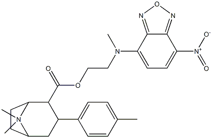 8-methyl-3-(4-methylphenyl)tropane--2-carboxylic acid N-methyl-N-(4-nitrobenzo-2-oxa-1,3-diazol-7-yl)ethanolamine ester 구조식 이미지