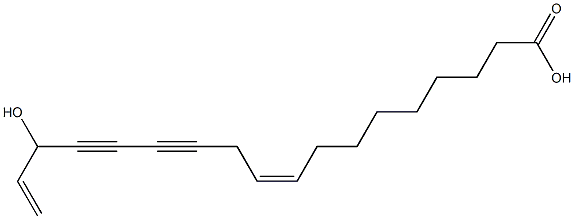 16-HYDROXY-CIS-9,17-OCTADECADIENE-12,14-DIYNOICACID 구조식 이미지