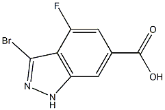 4-FLUORO-3-BROMOINDAZOLE-6-CARBOXYLIC ACID 구조식 이미지