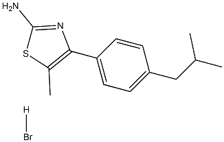 2-AMINO-4-(4-ISOBUTYLPHENYL)-5-METHYLTHIAZOLE HYDROBROMIDE Structure