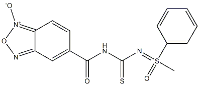 5-[({[(1-methyl-1-oxo-1-phenyl-lambda~6~-sulfanylidene)amino]carbothioyl}amino)carbonyl]-2,1,3-benzoxadiazol-1-ium-1-olate Structure