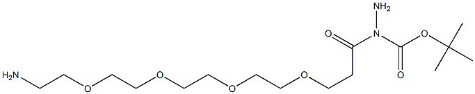 15-Amino-4,7,10,13-tetraoxa-pentadecanoyl-N-(t-butyloxycarbonyl)-hydrazid Structure