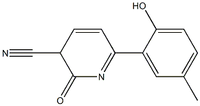 2,3-dihydro-6-(2-hydroxy-5-methylphenyl)-2-oxopyridine-3-carbonitrile Structure