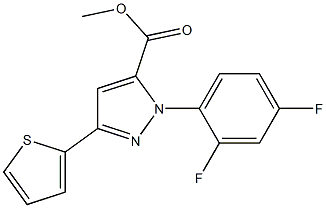 methyl 1-(2,4-difluorophenyl)-3-(thiophen-2-yl)-1H-pyrazole-5-carboxylate 구조식 이미지