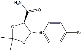 (4R,5S)-5-(4-bromophenyl)-2,2-dimethyl-1,3-dioxolane-4-carboxamide 구조식 이미지