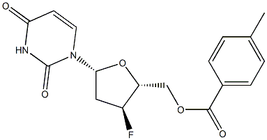 3'-Fluoro-5'-O-toluoyl-2',3'-dideoxyuridine Structure