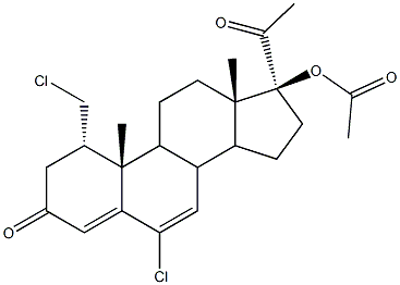 6-CHLORO-1A-CHLOROMETHYL-3,20-DIOXOPERGNA-4,6-DIEN-17-YL ACETATE Structure