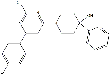 1-[2-CHLORO-6-(4-FLUOROPHENYL)PYRIMIDIN-4-YL]-4-PHENYLPIPERIDIN-4-OL Structure