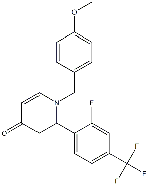 2-[2-FLUORO-4-(TRIFLUOROMETHYL)PHENYL]-1-(4-METHOXYBENZYL)-2,3-DIHYDROPYRIDIN-4(1H)-ONE 구조식 이미지