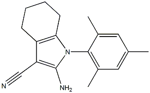 2-AMINO-1-MESITYL-4,5,6,7-TETRAHYDRO-1H-INDOLE-3-CARBONITRILE 구조식 이미지