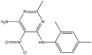 N-(2,4-DIMETHYLPHENYL)-2-METHYL-5-NITROPYRIMIDINE-4,6-DIAMINE 구조식 이미지