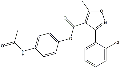 4-(acetylamino)phenyl 3-(2-chlorophenyl)-5-methylisoxazole-4-carboxylate Structure