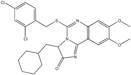 3-(cyclohexylmethyl)-5-[(2,4-dichlorobenzyl)sulfanyl]-8,9-dimethoxyimidazo[1,2-c]quinazolin-2(3H)-one Structure