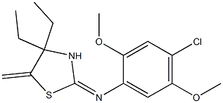 N1-(4,4-diethyl-5-methylidene-1,3-thiazolan-2-yliden)-4-chloro-2,5-dimethoxyaniline Structure