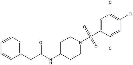 2-phenyl-N-{1-[(2,4,5-trichlorophenyl)sulfonyl]piperidin-4-yl}acetamide Structure