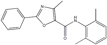 N-(2,6-dimethylphenyl)-4-methyl-2-phenyl-1,3-oxazole-5-carboxamide 구조식 이미지