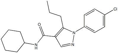 N4-cyclohexyl-1-(4-chlorophenyl)-5-propyl-1H-pyrazole-4-carboxamide 구조식 이미지
