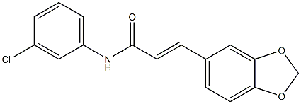 N1-(3-chlorophenyl)-3-(1,3-benzodioxol-5-yl)acrylamide 구조식 이미지