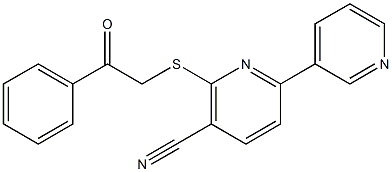 6-[(2-oxo-2-phenylethyl)thio]-2,3'-bipyridine-5-carbonitrile Structure