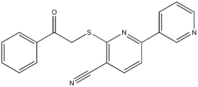 6-[(2-oxo-2-phenylethyl)thio]-2,3'-bipyridine-5-carbonitrile 구조식 이미지