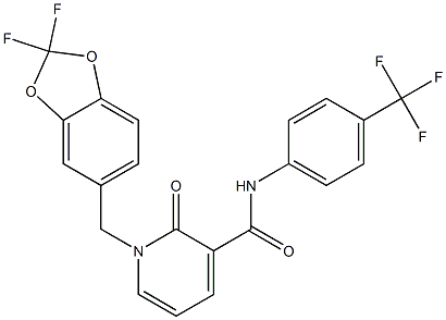 1-[(2,2-difluoro-1,3-benzodioxol-5-yl)methyl]-2-oxo-N-[4-(trifluoromethyl)phenyl]-1,2-dihydro-3-pyridinecarboxamide 구조식 이미지