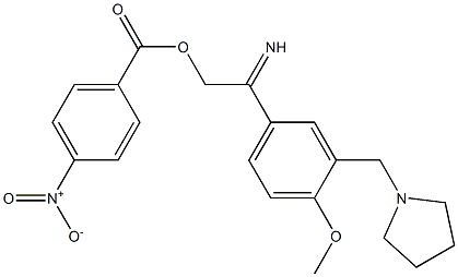 1-(2-methoxy-5-{[(4-nitrobenzoyl)oxy]ethanimidoyl}benzyl)pyrrolidine 구조식 이미지