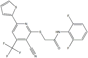 2-{[3-cyano-6-(2-thienyl)-4-(trifluoromethyl)-2-pyridinyl]sulfanyl}-N-(2,6-difluorophenyl)acetamide 구조식 이미지