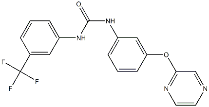 N-[3-(2-pyrazinyloxy)phenyl]-N'-[3-(trifluoromethyl)phenyl]urea 구조식 이미지