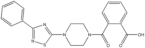 2-{[4-(3-phenyl-1,2,4-thiadiazol-5-yl)piperazino]carbonyl}benzoic acid Structure