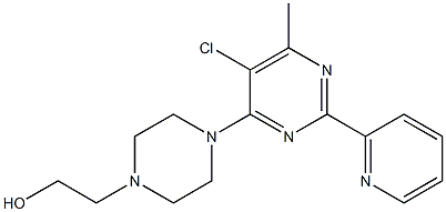2-{4-[5-chloro-6-methyl-2-(2-pyridyl)pyrimidin-4-yl]piperazino}ethan-1-ol 구조식 이미지