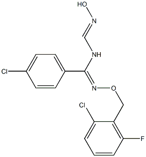 4-chloro-N'-[(2-chloro-6-fluorobenzyl)oxy]-N-[(hydroxyimino)methyl]benzenecarboximidamide Structure