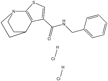 N-benzyl-3-thia-1-azatricyclo[5.2.2.0~2,6~]undeca-2(6),4-diene-5-carboxamide dihydrachloride Structure