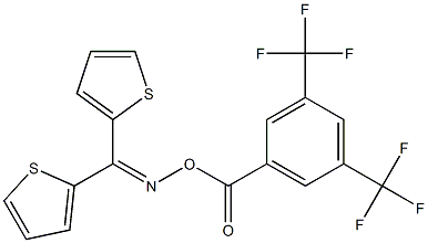 N-{[3,5-bis(trifluoromethyl)benzoyl]oxy}-N-[di(2-thienyl)methylene]amine 구조식 이미지