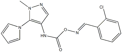 4-{[({[(2-chlorophenyl)methylene]amino}oxy)carbonyl]amino}-1-methyl-5-(1H-pyrrol-1-yl)-1H-pyrazole 구조식 이미지