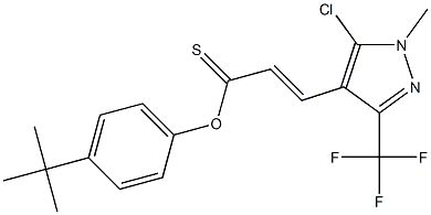 4-(tert-butyl)phenyl 3-[5-chloro-1-methyl-3-(trifluoromethyl)-1H-pyrazol-4-yl]prop-2-enethioate Structure
