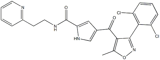 4-{[3-(2,6-dichlorophenyl)-5-methyl-4-isoxazolyl]carbonyl}-N-[2-(2-pyridinyl)ethyl]-1H-pyrrole-2-carboxamide Structure