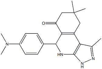 5-[4-(dimethylamino)phenyl]-1,8,8-trimethyl-4,5,6,7,8,9-hexahydro-3H-pyrazolo[3,4-c]isoquinolin-6-one Structure