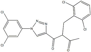 2-(2,6-dichlorobenzyl)-1-[1-(3,5-dichlorophenyl)-1H-1,2,3-triazol-4-yl]-1,3-butanedione 구조식 이미지