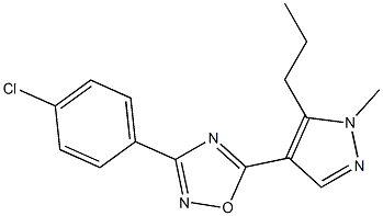 3-(4-chlorophenyl)-5-(1-methyl-5-propyl-1H-pyrazol-4-yl)-1,2,4-oxadiazole 구조식 이미지