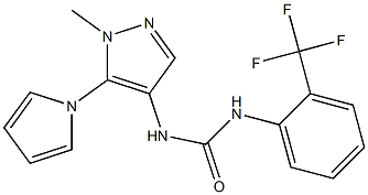 N-[1-methyl-5-(1H-pyrrol-1-yl)-1H-pyrazol-4-yl]-N'-[2-(trifluoromethyl)phenyl]urea 구조식 이미지