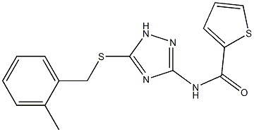 N-{5-[(2-methylbenzyl)sulfanyl]-1H-1,2,4-triazol-3-yl}-2-thiophenecarboxamide 구조식 이미지