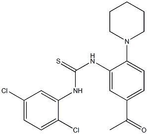 N-(5-acetyl-2-piperidinophenyl)-N'-(2,5-dichlorophenyl)thiourea Structure